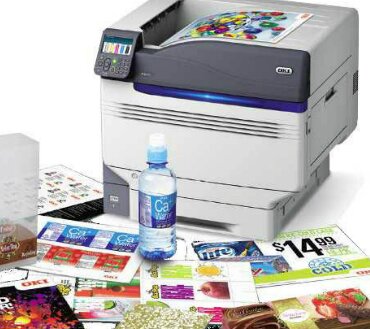 Oki's C941 digital colour printer, offering CMYK plus white or gloss
