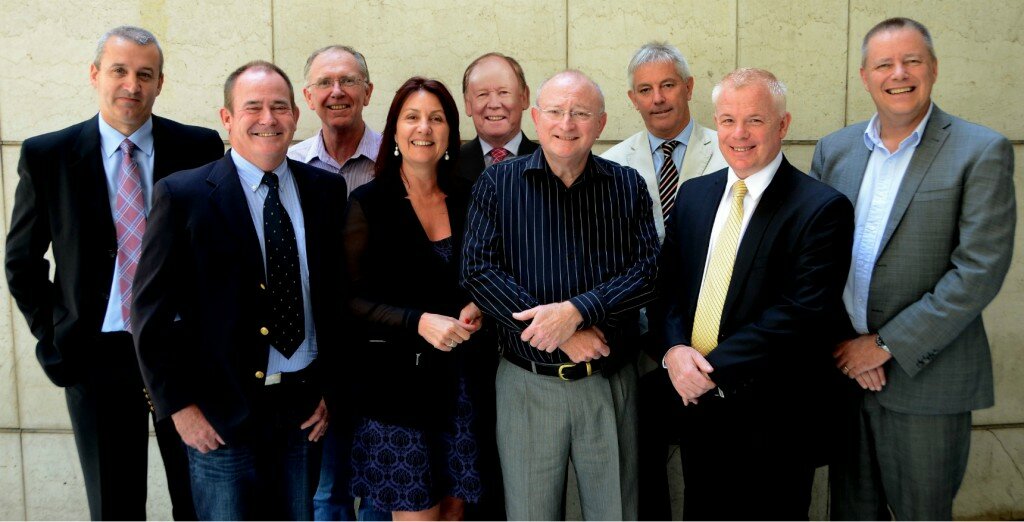 The 2014 PIAA board, l to r: Graham Jamieson, David Leach, Kieran May, Susan Heaney, Peter Lane OAM, Chris Segaert, Robert Yeates, Stephen Edwards and Ross Black